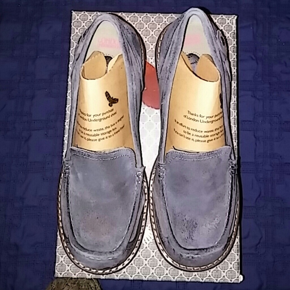 London Underground Grey Leather shoes